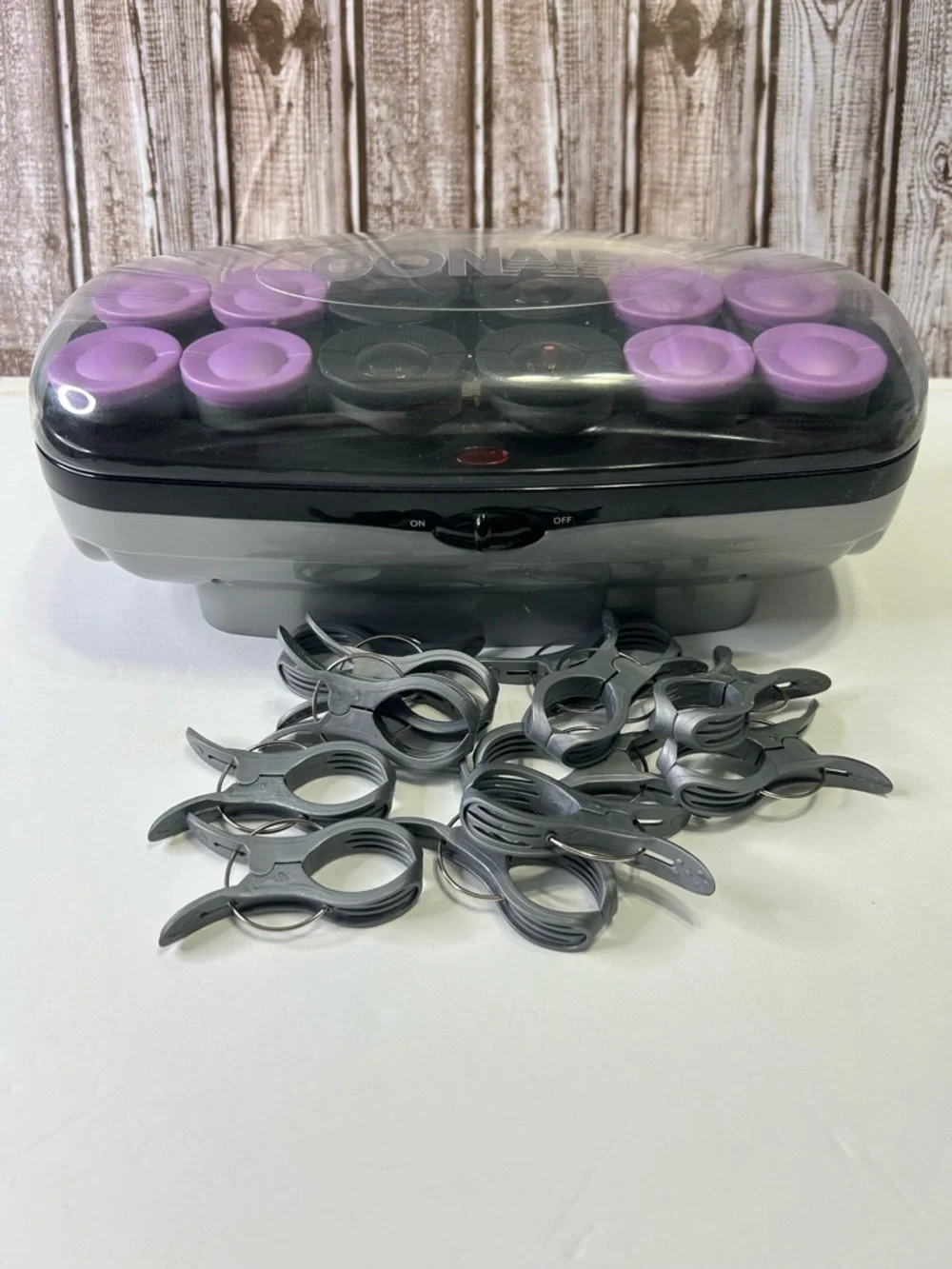 Conair Hair Roller 12 piece Set with roller clips  Black and Purple